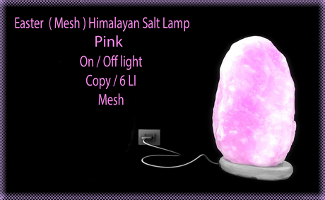 Second Life Marketplace - Easter ( Mesh ) Himalayan Salt Lamp Pink